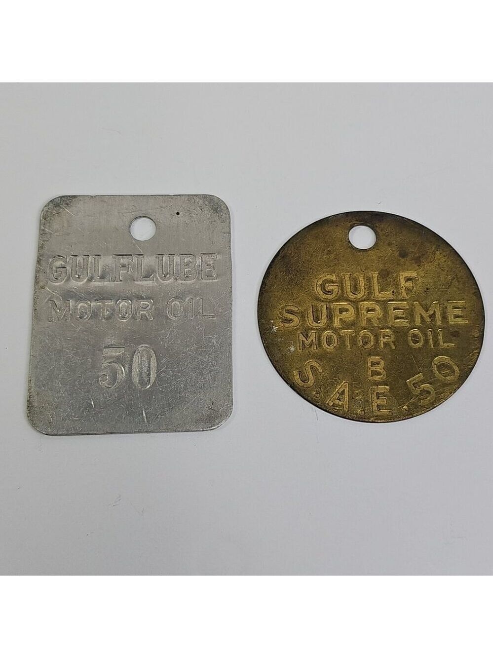 Gulflube Gulf Supreme Motor Oil Vintage Oil Pump Markers Brass Aluminum